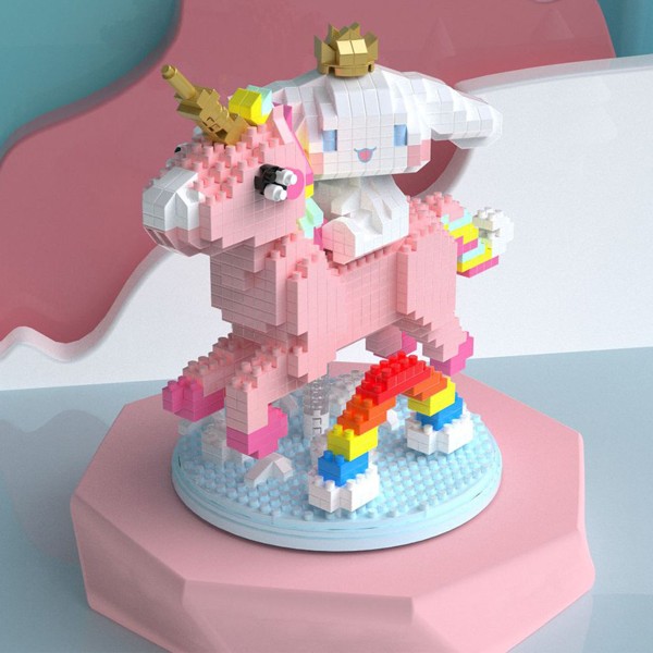 Cartoon Dog Blocks ABS Plast Fri Montering Mini Bygg 3D Leksak för Flickor Pojkar 6033