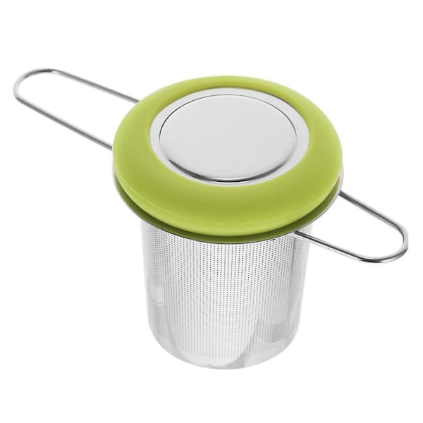 Sammenklappelig Teinfuser i Rustfrit Stål med Fint Masket Filter til Løse Blade Te og Kaffe Grøn Farve