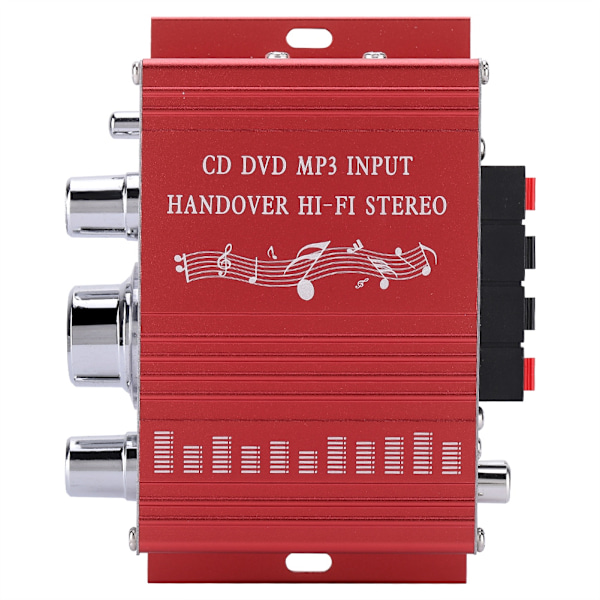 Mini Digital bilforstærker Hifi Audio Musik CD DVD MP3 FM-afspiller (rød)