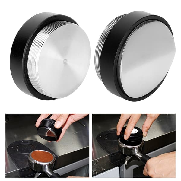 Husholdningskøkken Genanvendelig Kaffestamper i Rustfrit Stål Pulverpressehammer 58 mm Sort