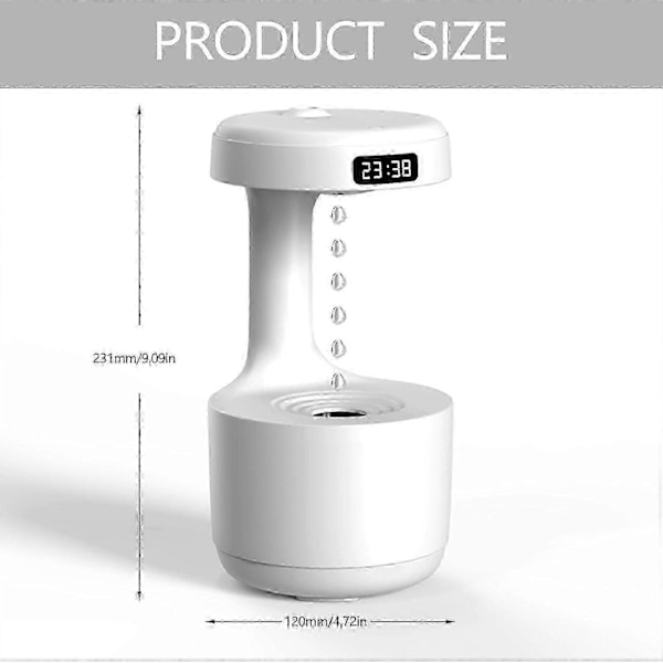 Stille Luftfuktere med Kald Tåke, USB Skrivebordsluftfuktere med 8 timers Arbeidstid, Smart LED-Display, Automatisk Avstenging ved Tom Tank, for Baby Hjemmekontor