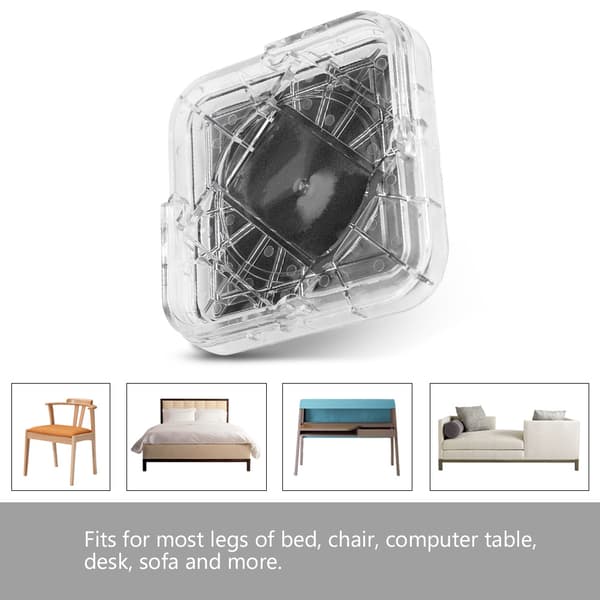 8-delars set halkfria möbelbensmattor för bord, skrivbord, säng, soffstolar (transparent vit)