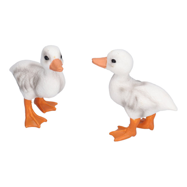 2 stk. Simulert Andeleke Leke Viltgårdsfugl Dyremodell Liten Hvit And Ornamental