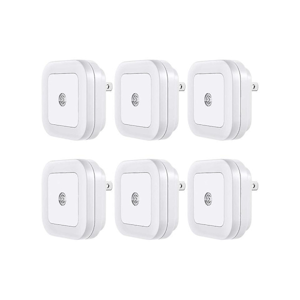 Smart Sensor LED Natlys, Daglys Hvid, 0,5W Stikkontakt, 6-pak