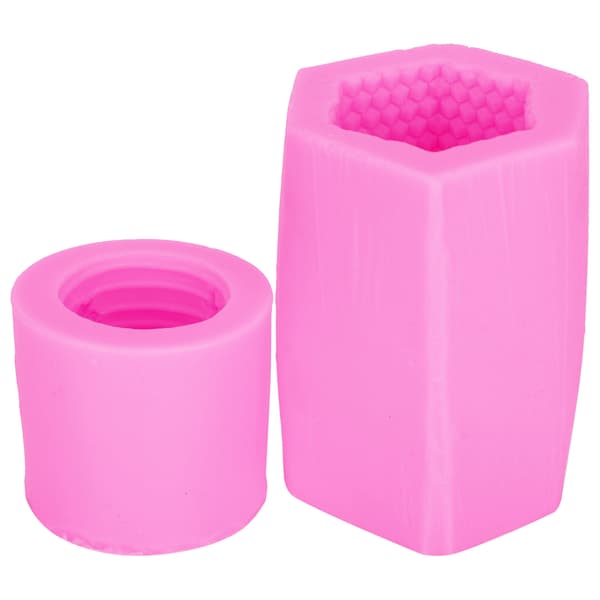 Bikube Lys Såpeform DIY Silikon Kake Sjokolade Godteri Form Tilbehør (Rosa)