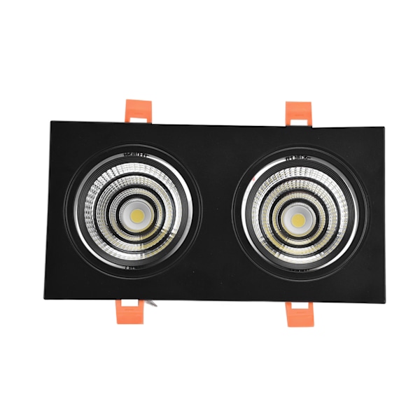 Double Head LED Recessed Ceiling Light Adjustable Angle COB Rectangle Recessed Lighting with LED Driver 100‑264V