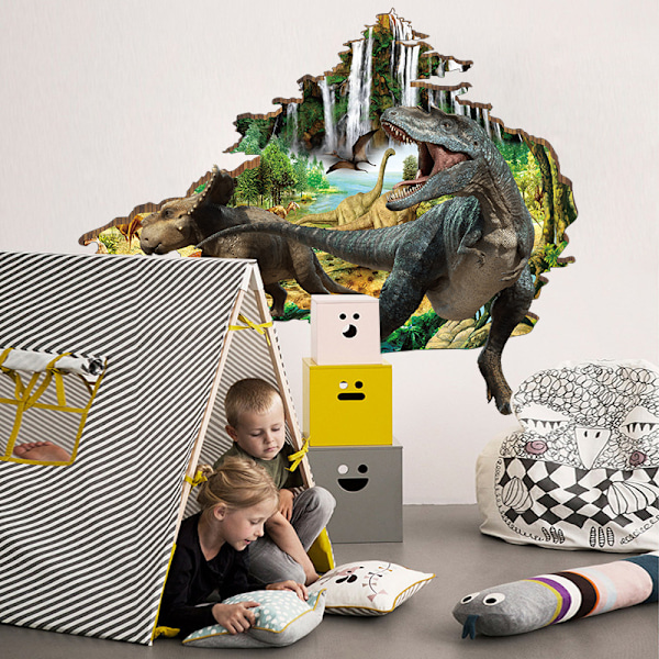 3D Dinosaur Wall Stickers DIY Børneværelse Væg Baggrund Dekor