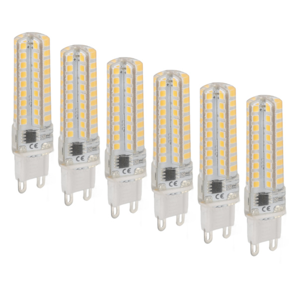 6 st G9 LED-lampa dimbar 3W 270LM 72LEDs G9-lampa för bordslampa vägglampa krona ersättning 220V