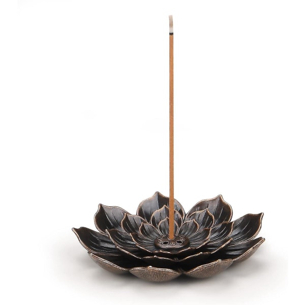 Messing Lotus Røgelseholder med Ask Catcher