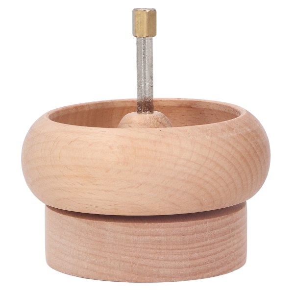 Perlespinder DIY Perledrejeskål 10 cm træ manuel perletråderværktøjssæt til smykkefremstilling