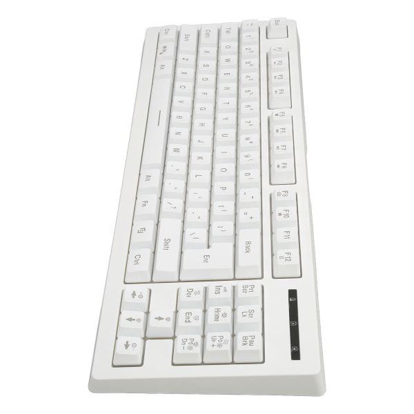 2,4G trådløst tastatur 87 taster RGB bakgrunnsbelysning 1800mAh batteri Office Keyboard for Win 7 for Win 8 White