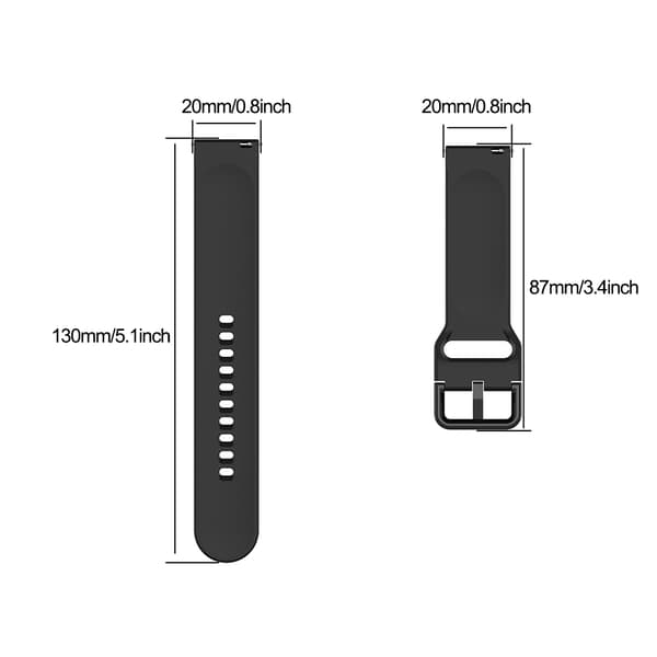 Remme til Galaxy Watch Active2 R500 R830 R820 20mm Silikone Erstatningsrem til Galaxy Watch Active 2