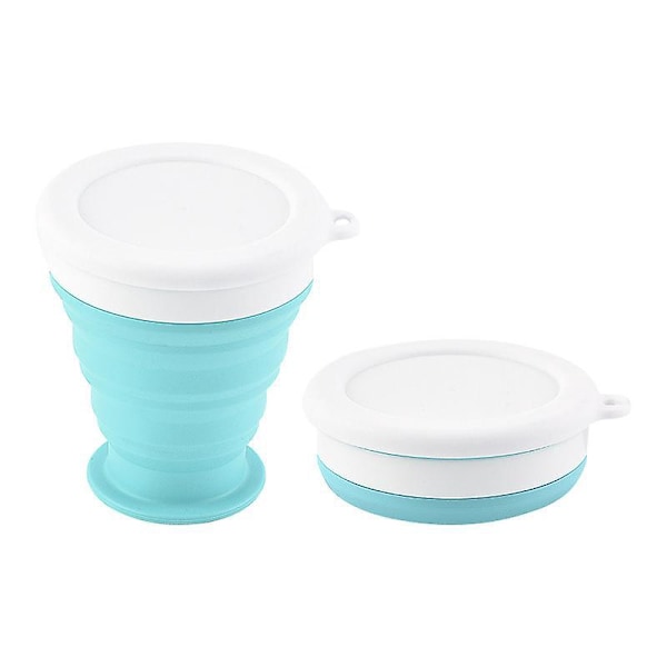 Resbar Silikonhopfällbar Resekoppset - Utbyggbar Vikbar Campingkopp med Lock - 2 st 350 ml, Graderad
