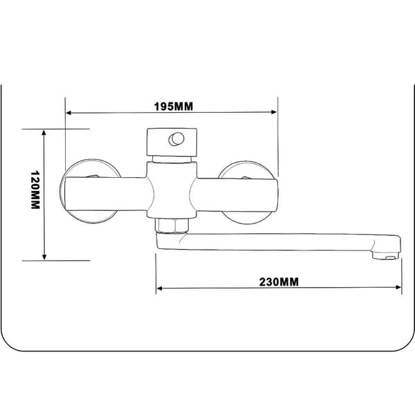 Badekarbatteri, Kjøkkenbatteri, Servantbatteri, Rustfritt stål, Svart, 27*12 cm, Veggmontering