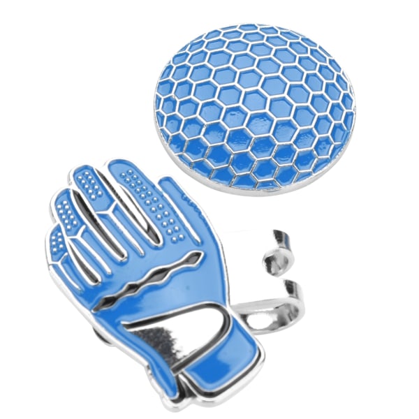 Mini-handskeformet golfhatte i rustfrit stål med magnetisk kuglemarkør blå