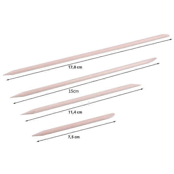 50/100 stk. Orange Træ Neglebåndspinde Dobbeltsidet Neglekunstværktøj til Manicure og Pedicure 9,5cm 100 stk.