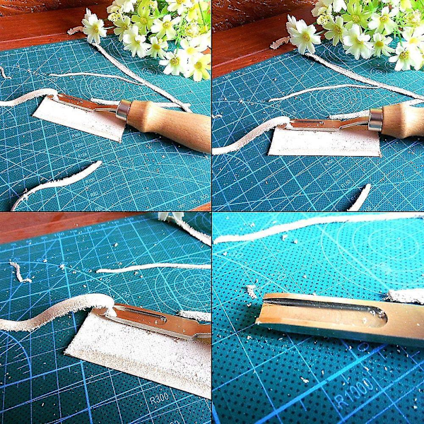 Läderfasverktyg, Läderkantfasare, DIY Läder Handverktyg Läderhantverk Kantläder