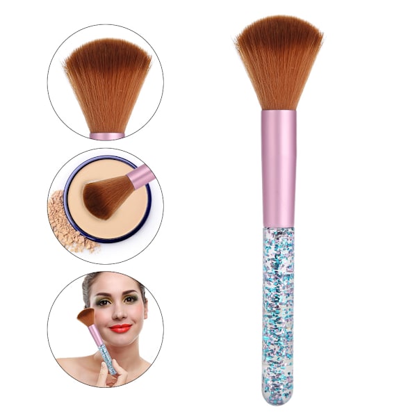 Gradient Färg Hår Kristall Manikyr Nagelkonst Damm Borste Skönhet Makeup Borste Verktygssats (Brun)