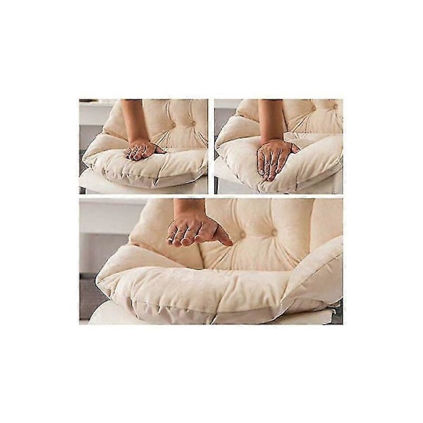 Stolhynde Med Ryglæn Sædeskal Lænestol Blød Velour Vandtæt Elastisk Til Stol Rattan Halm Have Beige 40 48cm -JRCH