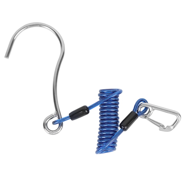 Spring Anti Lost Rope Single End Marine Grade Sports Rustfritt stål Coral Rock Drift Dykkerkrok tilbehør (blå)