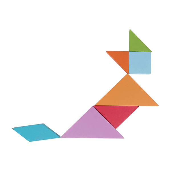 Magnetiska Tangram-leksaker 7 former Öva logiskt tänkande Bokklämma Design Trä Mönsterblock Set för Kindergarten