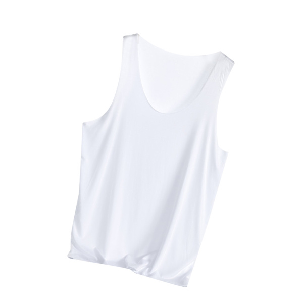 Herr Sleeveless Shirts Sömlös Design Bred Axel Mjuk Andas Stilren Hudvänlig Herr Tank Top för Sport Vit XXL