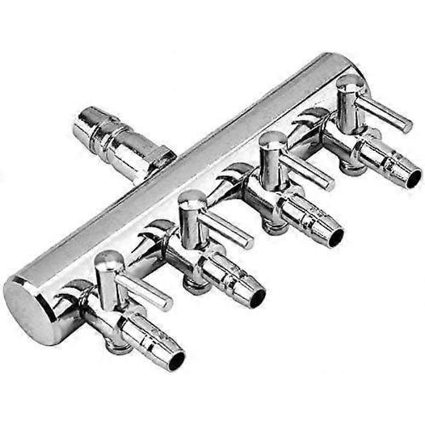 Akvarium Luftstrøm Splitter Fisketank Luftkontrollventil Rustfritt Stål Akvarium (4 Veis)