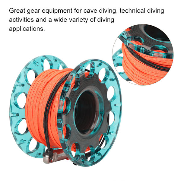 30m 4 färger tålig plast Scuba Diving Finger Spool Reel Diver Undervattenstillbehör (blå)