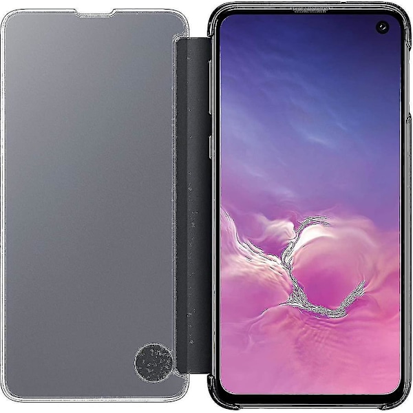 Kompatibelt Samsung Galaxy S10 Skyddande Clear View Folio Fodral - Svart-I