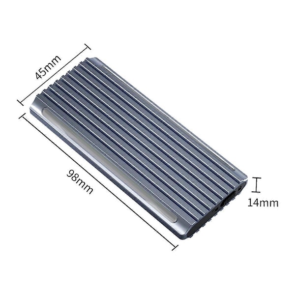 M.2 NVMe NGFF SSD-kapsling USB 3.1 Type-C 10Gbps SATA HDD-box 2230