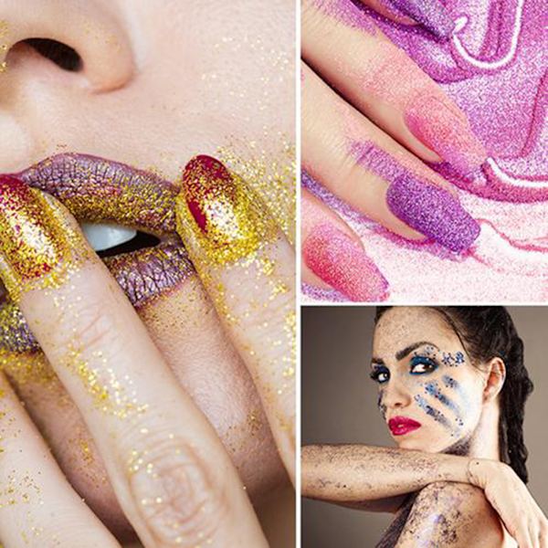 Glitterpulver Flashpulver Paljetter Nail Art Makeup Glitter Nagelpulver Dekoration