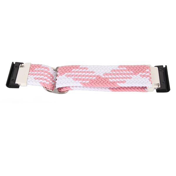 Nylon klockbytesrem elastisk andningsbar vävd justerbar 26 mm spänne klockarmband för Vertix 2 rosa vit