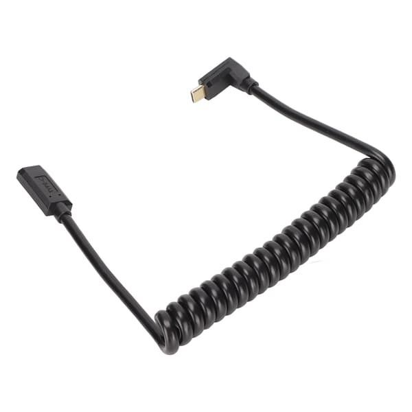USB C-kabel USB C hunn til USB C hann 4K 60hz 3A hurtiglading 10Gbps 1,2m spiraldesign USB C strømkabel hunnhode til hann rett bøy