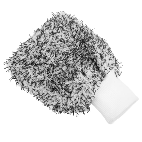 Bilvask Handske Ridsefast Mikrofiber Dobbeltsidet Rengøringsklud Blød Universal Sort