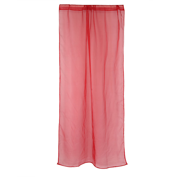 Sheer Window Curtain Bedroom Balcony Drape Curtain Window Treatment (Red)