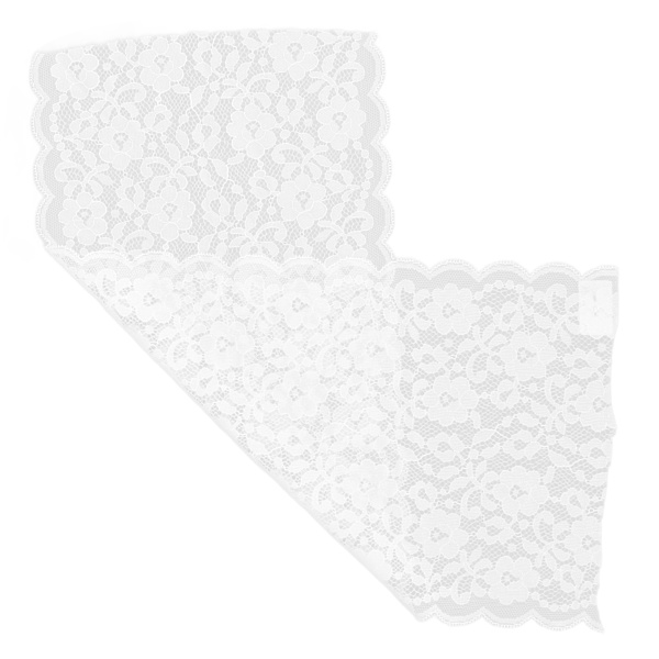 Blonderstoff 7,87 Zoll breit 10 Yard lang Exquisite breite Anwendung Spitzband für Hochzeiten Partys Weiß