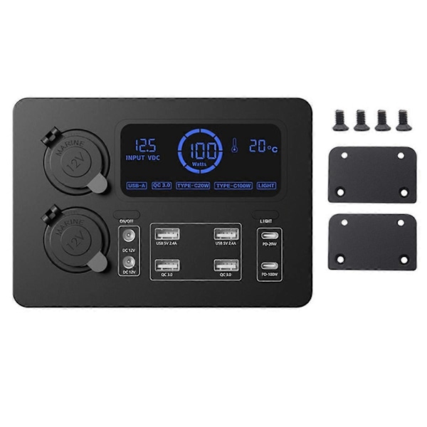 Bærbar kontrolhub med LED-lys Adapter Mini Power Box A