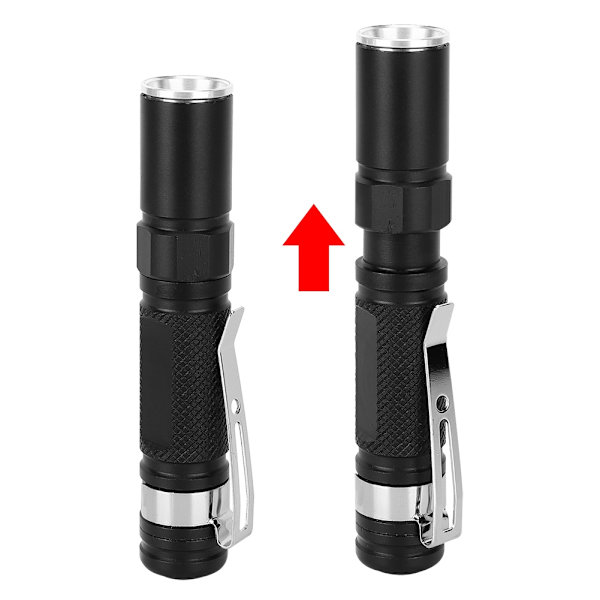 2st Utomhus Mini Bärbar Super Bright LED-ficklampa Teleskopisk Pennform Nödljus