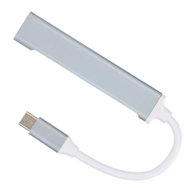 USB C Hub 4 i 1 höghastighets lätt bärbar USB dockningsstation för tangentbordsskrivare Mobiltelefon TabletGrå