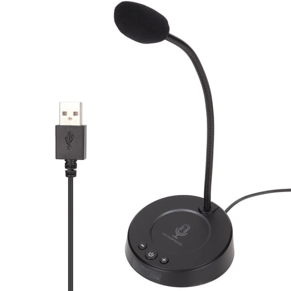 Bordmikrofon Støjreduktion 360 Graders Metalslange Anti-interferens RGB USB Computermikrofon til Kontormøder