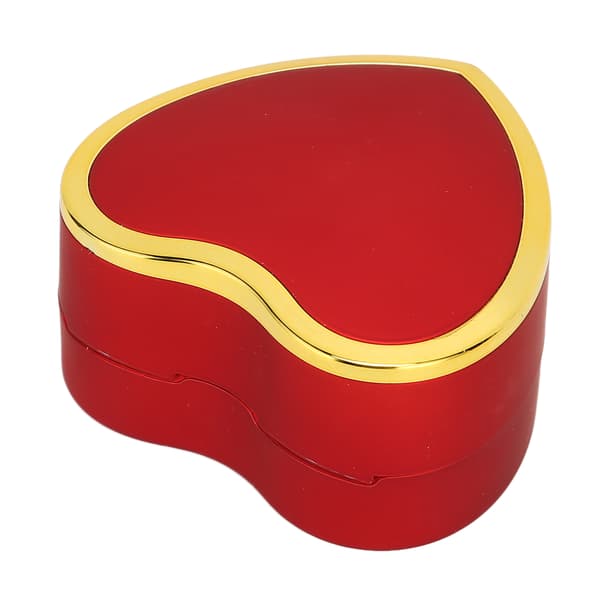 Hjärtformad Ringask Elegant Stilfull Smyckesdisplay Presentask med LED-ljus för Förlovning Bröllop Röd