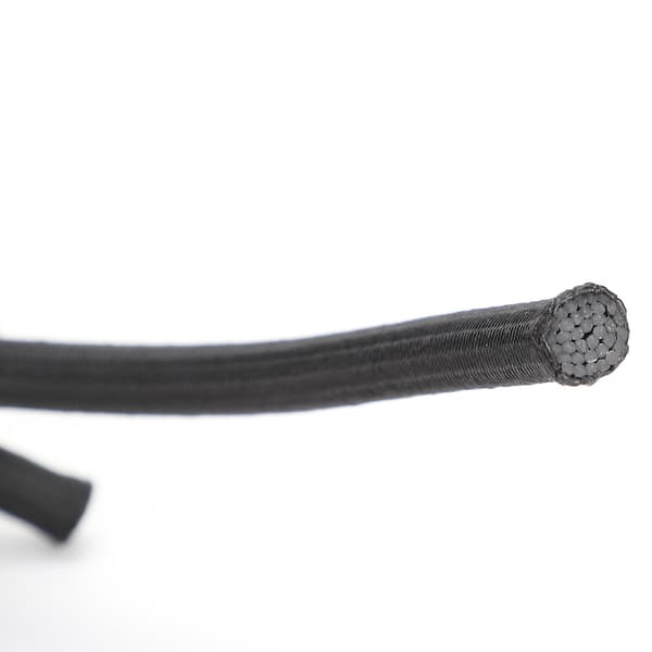 7 mm 10 m / 32,8 fot runt elastiskt rep med stark elasticitet för kläder DIY Svart