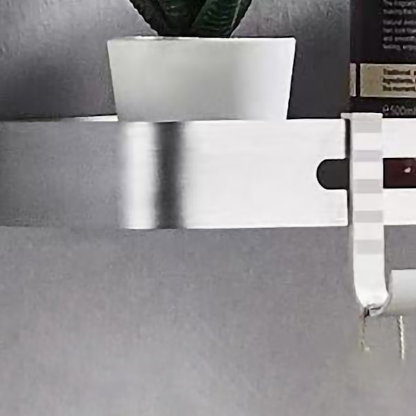 Stansfri hörnförvaring i aluminiumlegering för badrum, rektangulär silver
