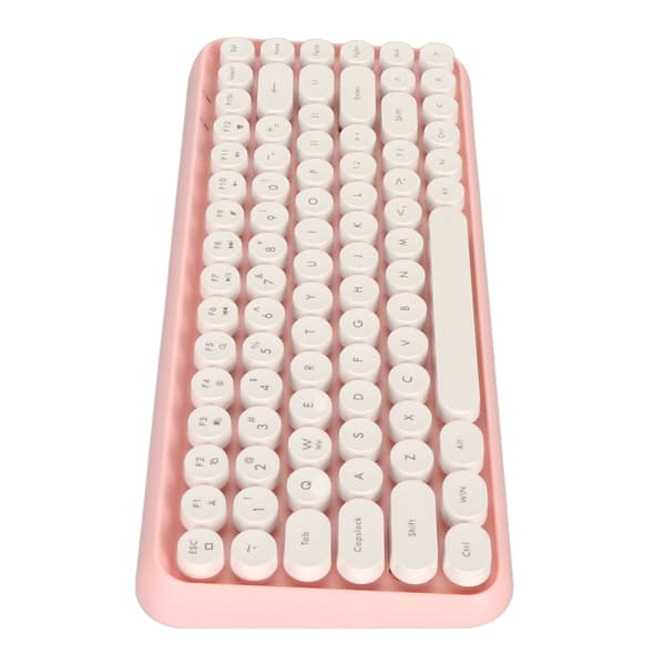 Trådløst Bluetooth-tastatur 84 taster Retro runde tastehætter Tastatur til IOS til OS X til Windows til Android til computer mobiltelefon