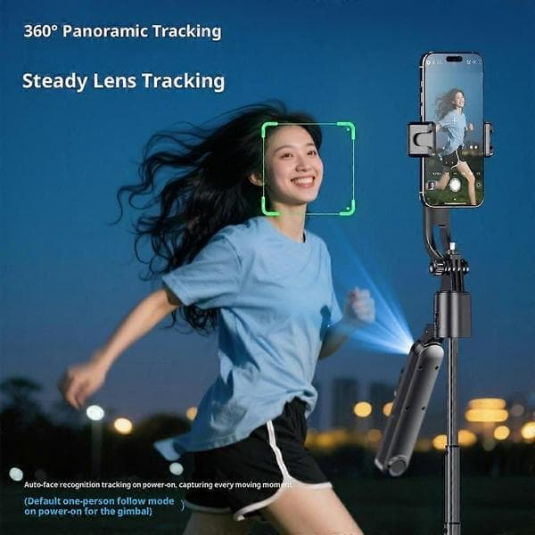 Q625 1.83m Bluetooth-compatible Four-legged Selfie Stick with AI Tracking, H-shaped Dual Fill Light, and Anti-shake Function
