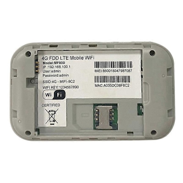 MF800 4G Version Bærbar MIFI Pocket WIFI Kort Router 150Mbps