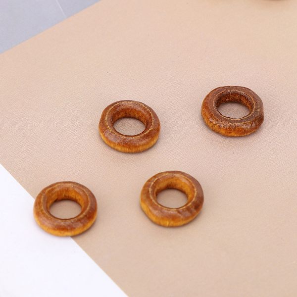 500 st 1,25 cm träring kit trä DIY hantverksmaterial smyckestillbehör kaffefärg