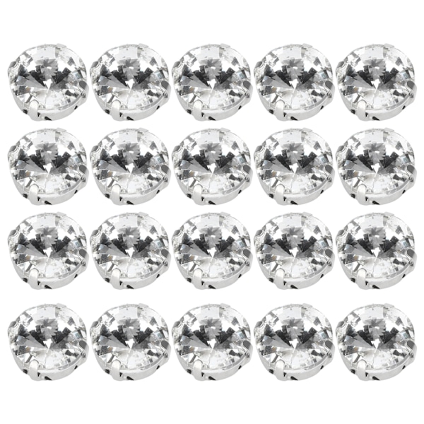 20 kpl kynsitimantteja, kiiltäviä DIY-käsinompelukoristeita vaatteisiin (15 mm pyöreä muoto)
