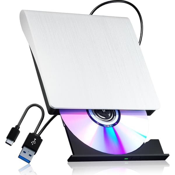 Extern USB 3.0 DVD-enhet för bärbar dator, kompatibel med CD och Type C, bärbar optisk enhet.