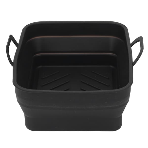Silikon Air Cooker Pot Rektangulær Frityrgryteforing Erstatning for Kjøkkenutstyr Svart